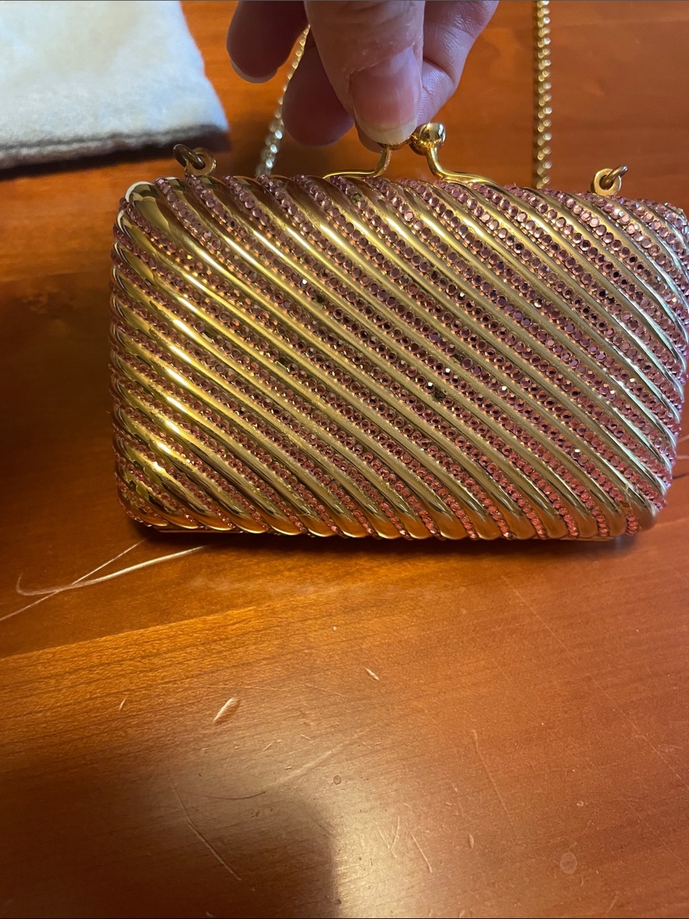Judith Leiber Gold Mini Crossbody / Clutch